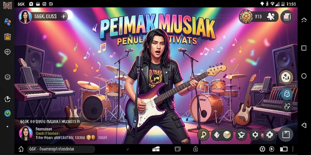 Tampilan gameplay menarik dari aplikasi musik 66K.