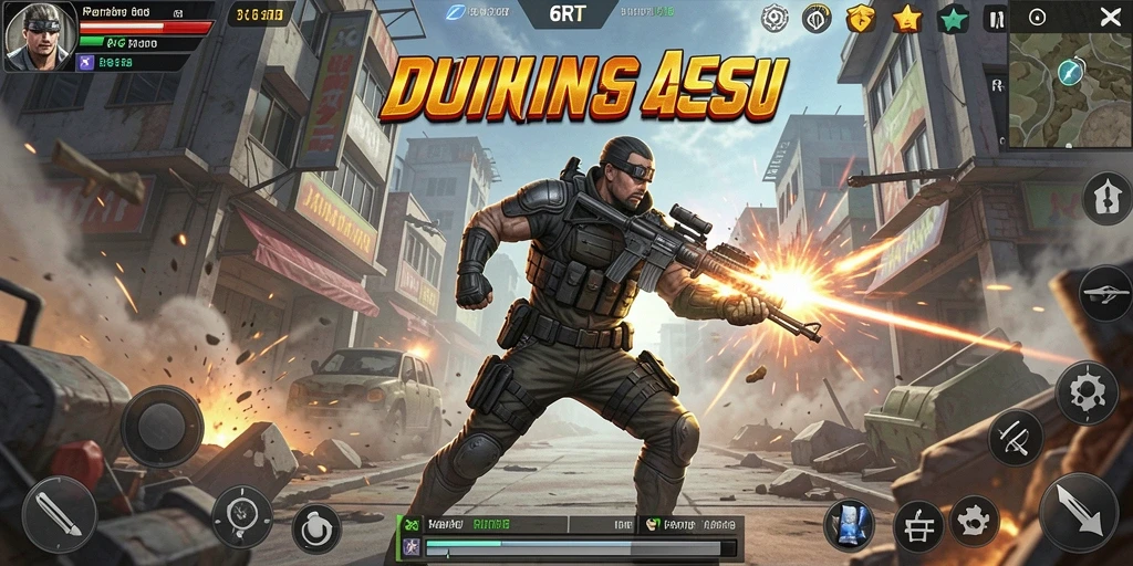 Gameplay 6RT yang seru dengan aksi bertarung intens.