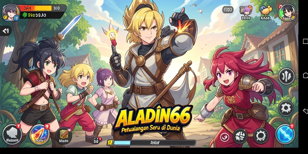 Tampilan gameplay seru dan karakter Anime ikonik di ALADIN66.