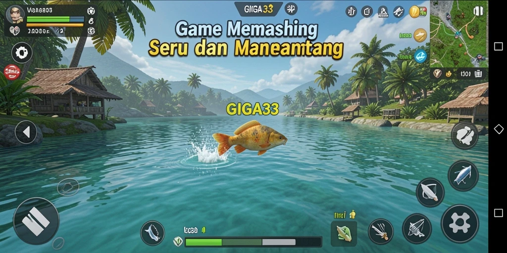Gameplay seru GIGA33 dengan aksi memancing yang menarik.