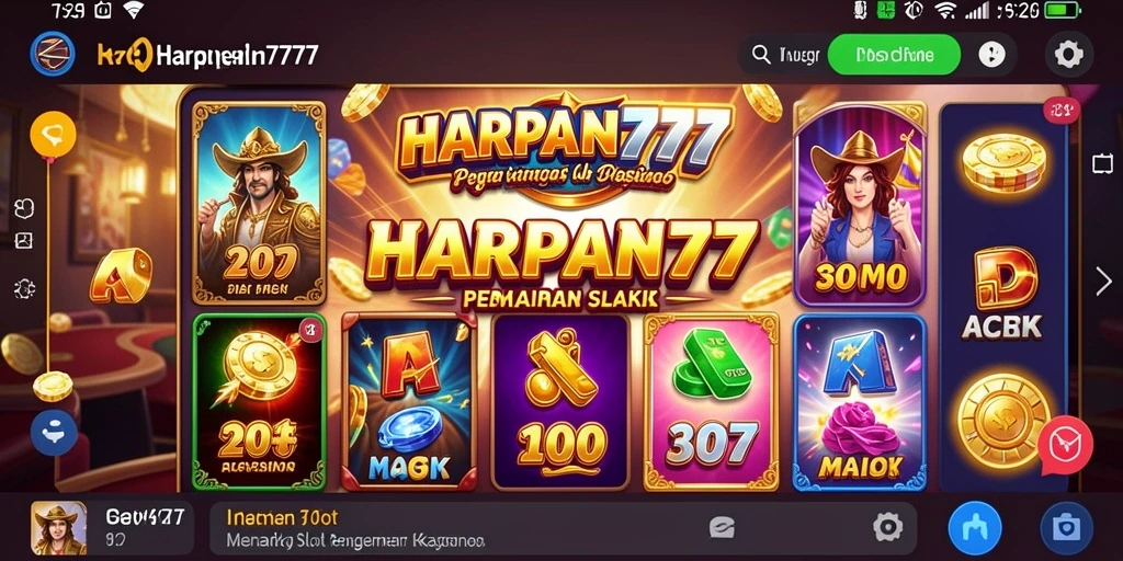 Tampilan gameplay menarik dari HARAPAN777 dengan tema Slot yang beragam.