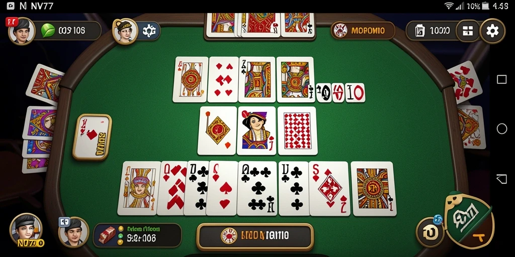 Tangkapan layar gameplay NV77 yang menampilkan keseruan bermain Domino.
