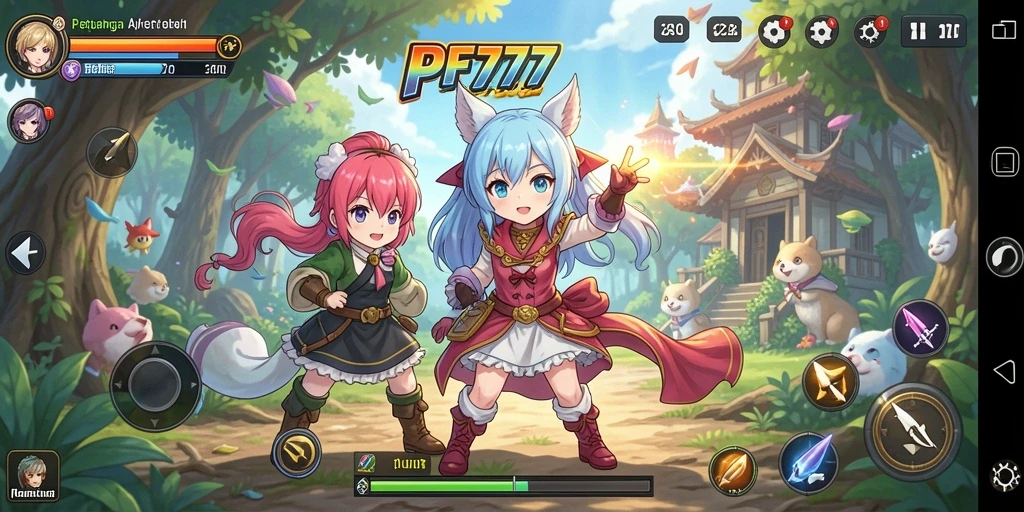 Gameplay PF777 yang menawan dengan karakter anime yang ikonik.