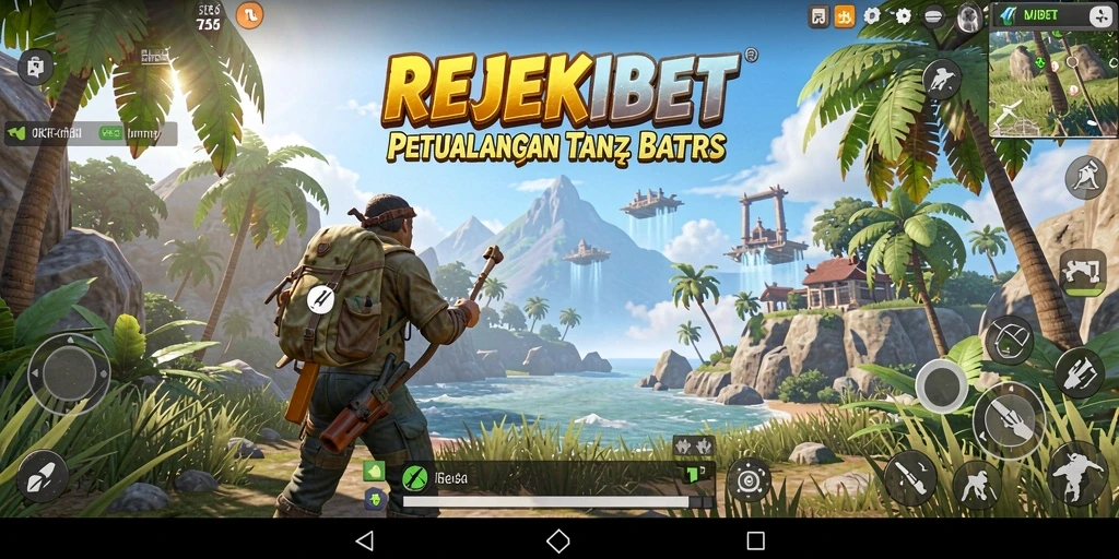 Tampilan gameplay REJEKIBET yang menampilkan petualangan di dunia terbuka.