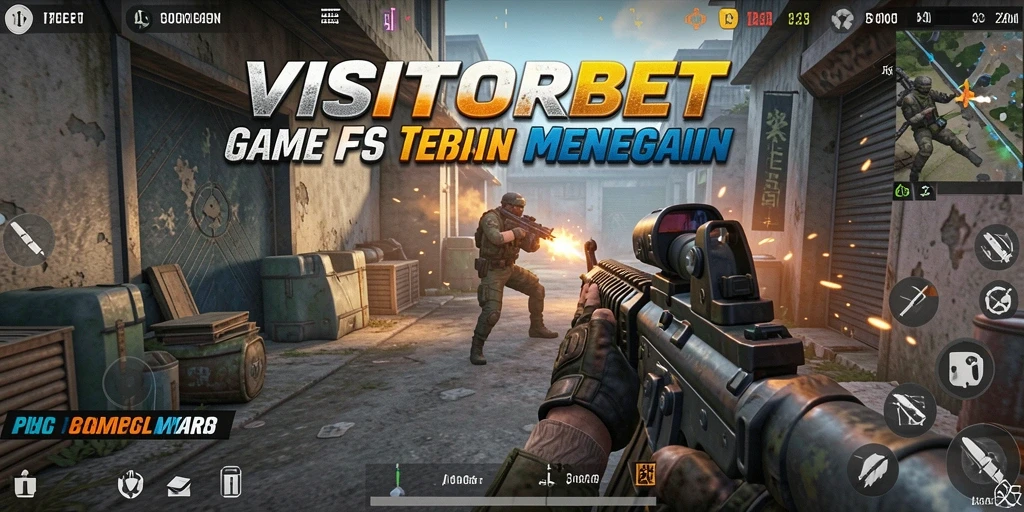 Tampilan gameplay VISITORBET yang intens dan penuh aksi FPS.