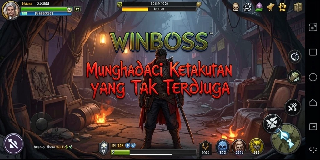 Screenshot menampilkan suasana menyeramkan dalam permainan WINBOSS.